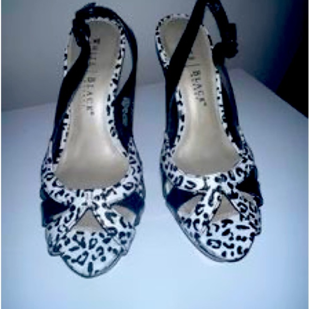 White House Black Market Animal Print Heels